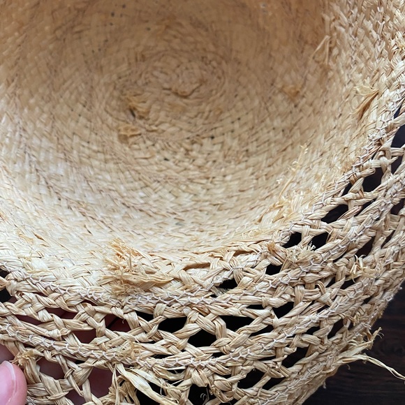 VINTAGE Cottagecore Lacey Straw Hat - Picture 7 of 7